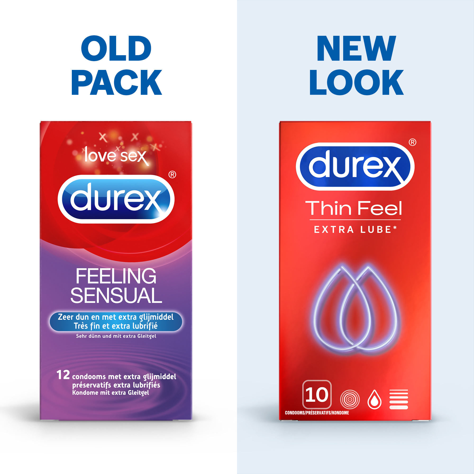 Durex Condooms Thin Feel Extra Lube 10st x6