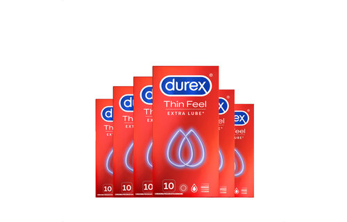 Durex Condooms Thin Feel Extra Lube 10st x6