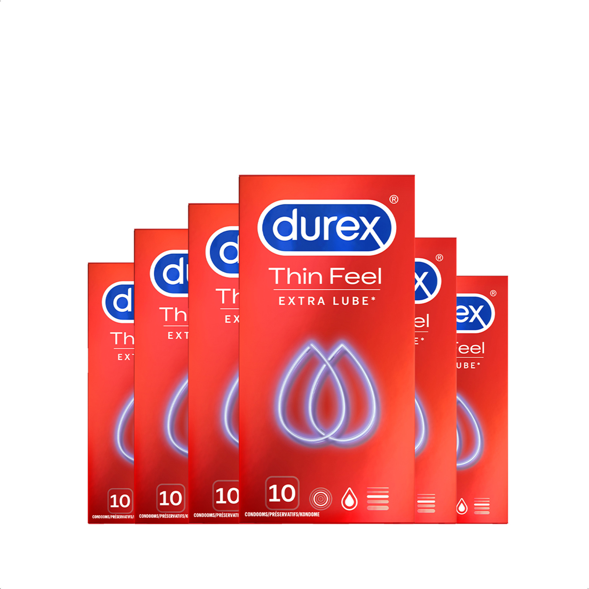 Durex Condooms Thin Feel Extra Lube 10st x6