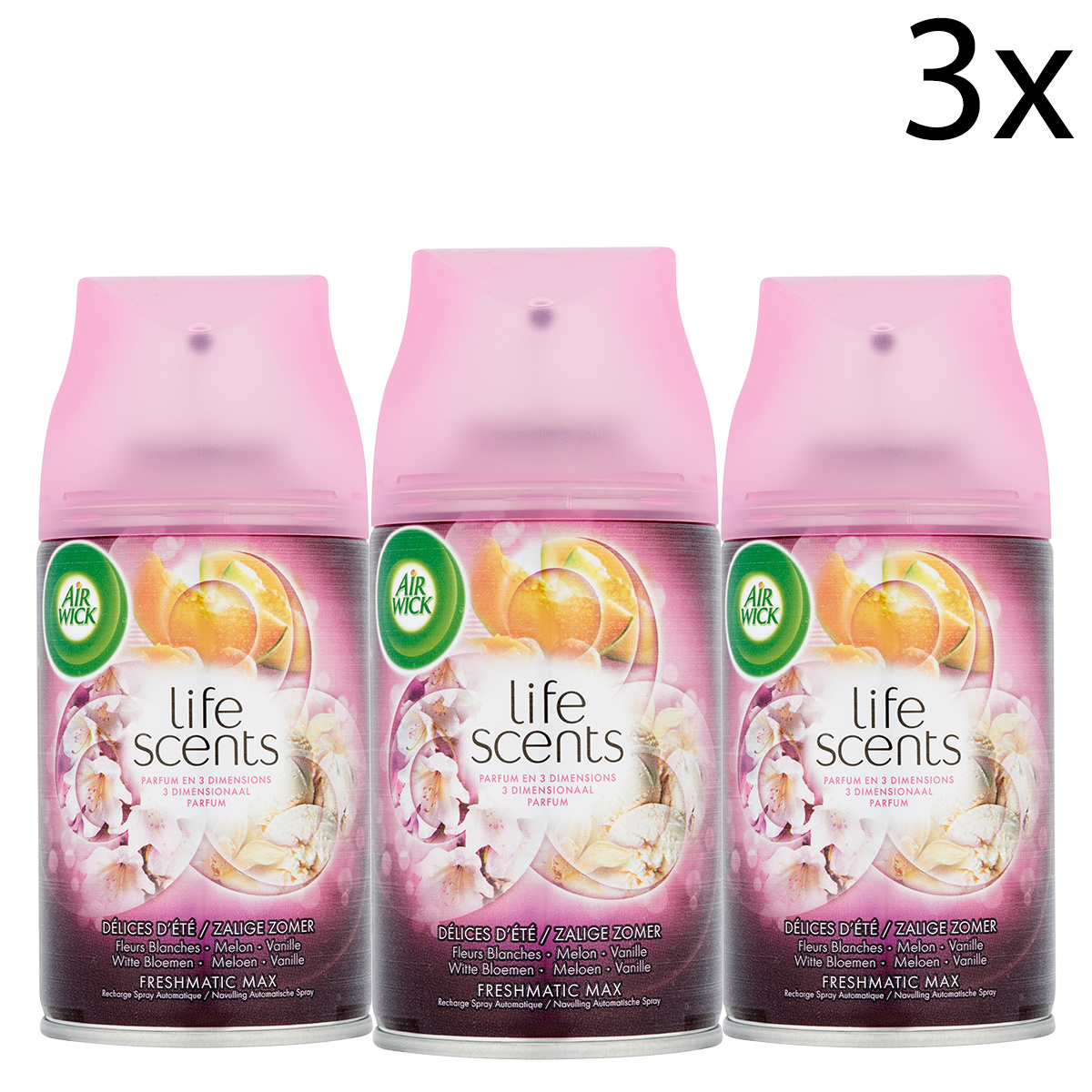 Air Wick Freshmatic Automatische Spray Luchtverfrisser - Life Scents Zalige Zomer - Navulling 250ml x3