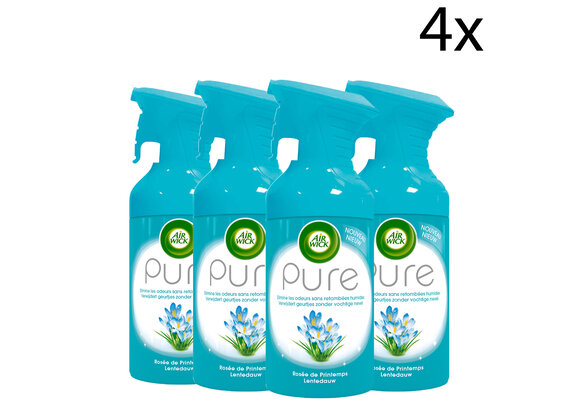Air Wick Luchtverfrisser Spray - Pure Lentedauw 250ml x4