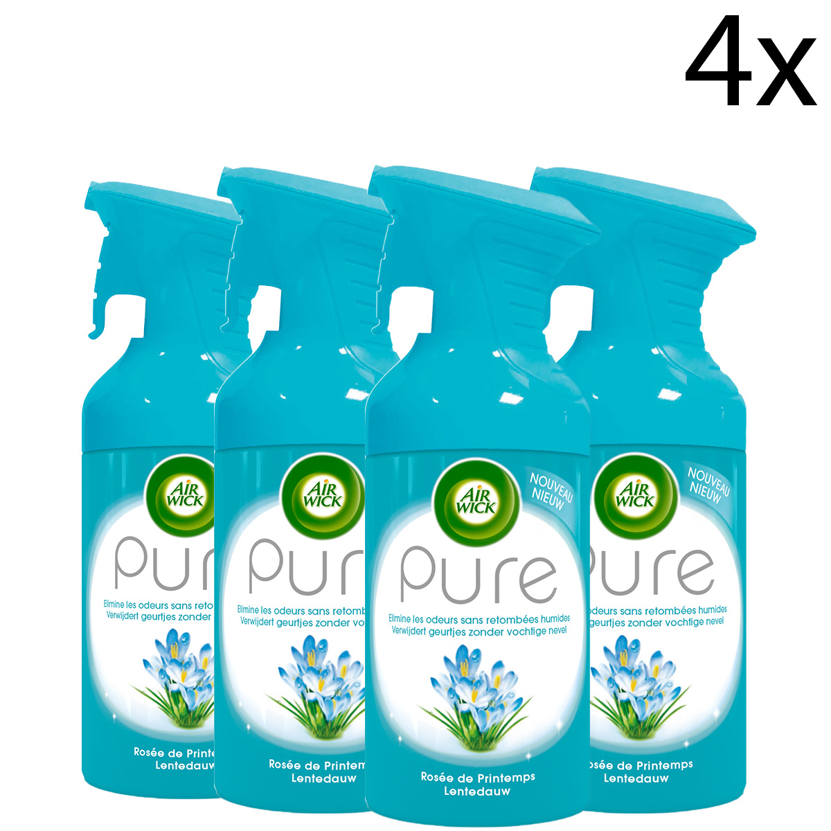 Air Wick Luchtverfrisser Spray - Pure Lentedauw 250ml x4