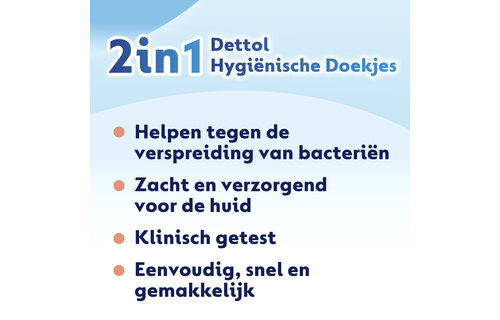 Dettol Hygienische Doekjes 2 in 1 - 12 stuks x6