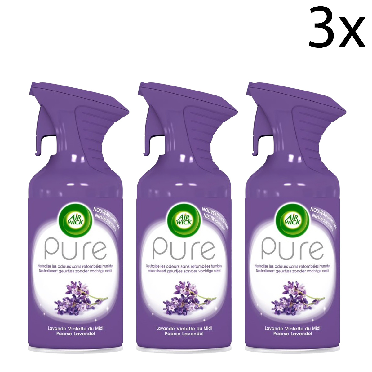 Air Wick Luchtverfrisser Spray - Pure Paarse Lavendel 250ml x3
