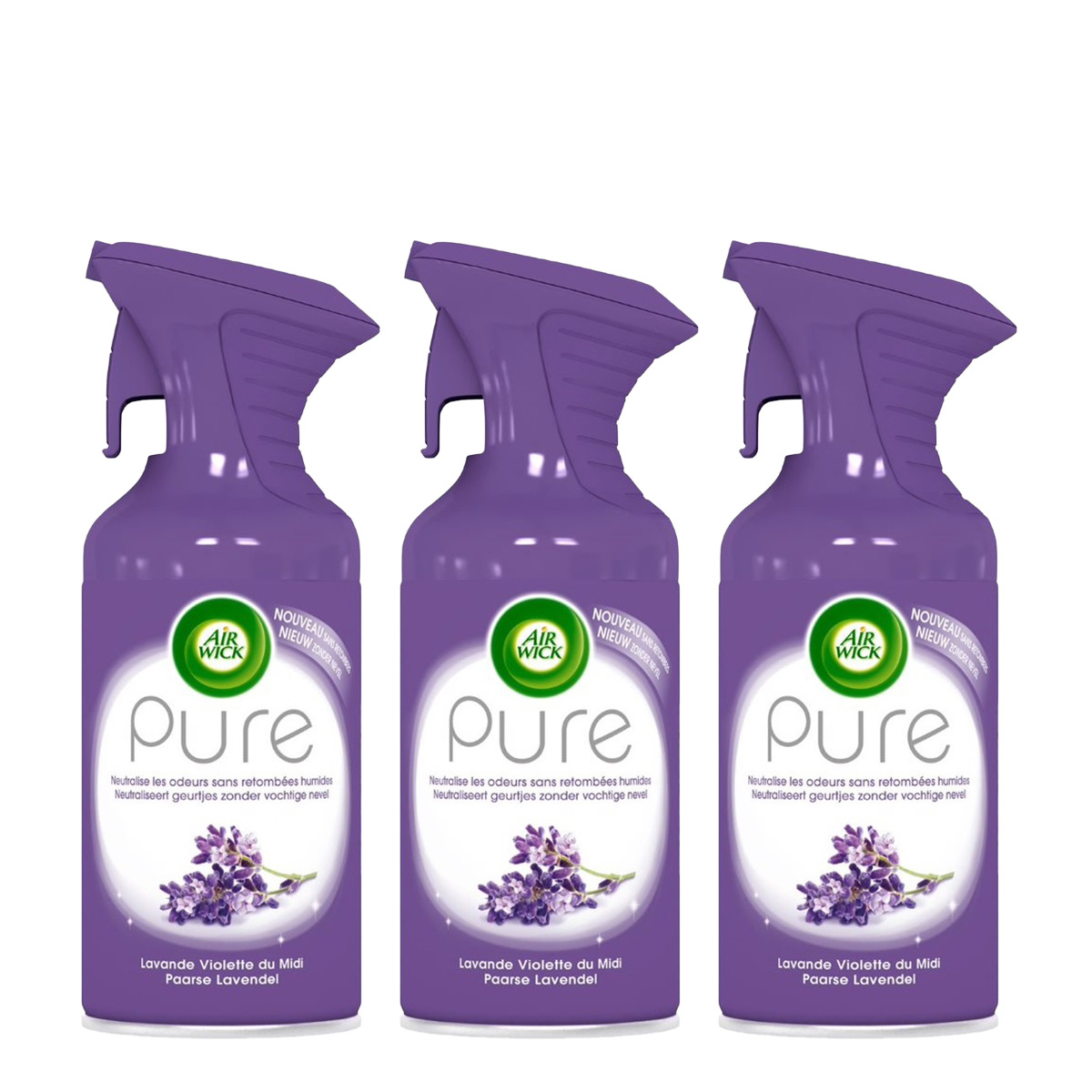 Air Wick Luchtverfrisser Spray - Pure Paarse Lavendel 250ml x3