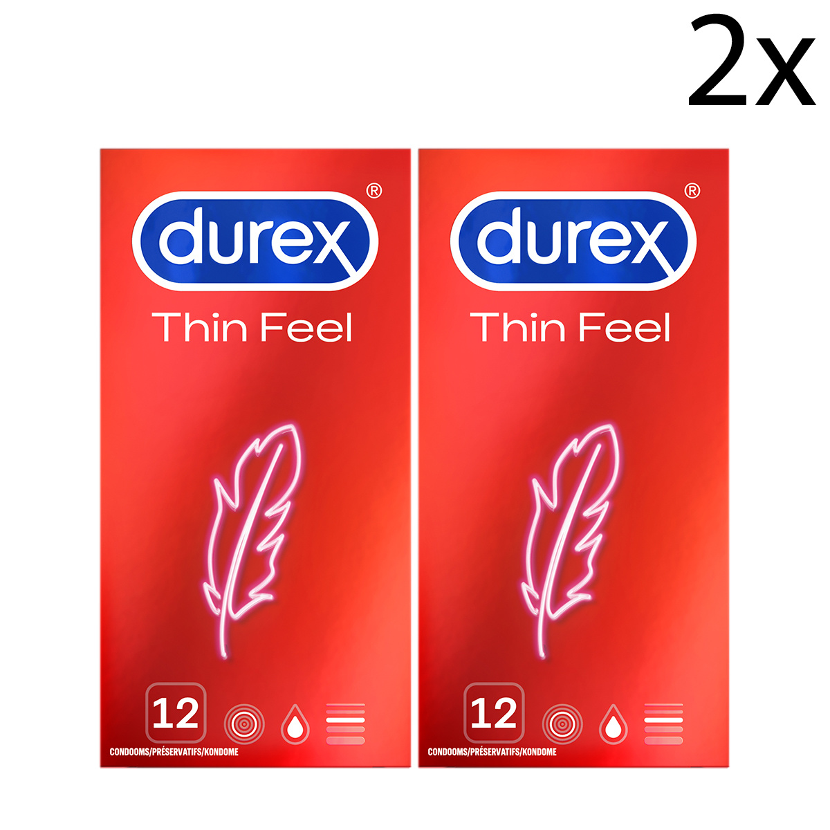 Durex Condooms Feel Thin 12st x2