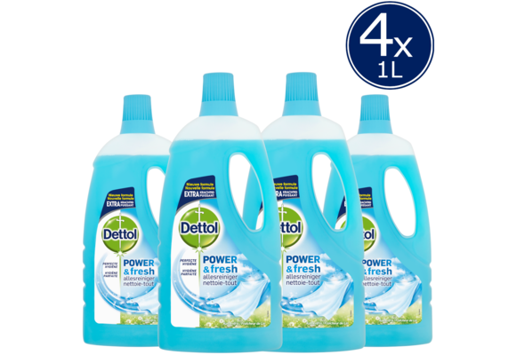 Dettol Allesreiniger Power Fresh - Katoenfris - 1L x4