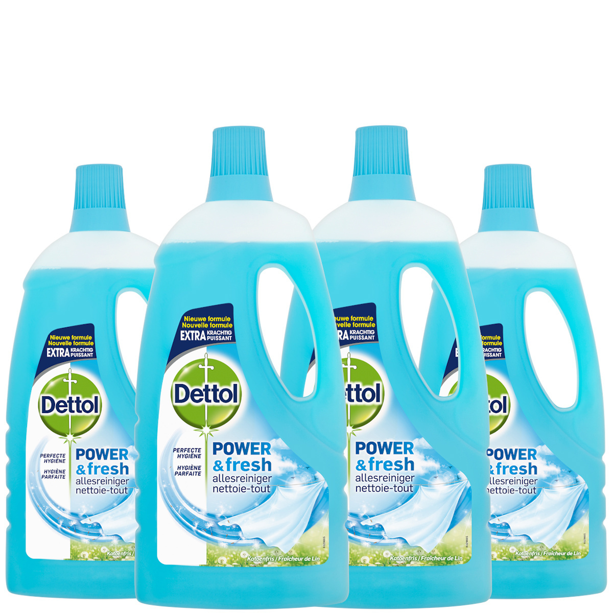 Dettol Allesreiniger Power & Fresh - Katoenfris - 1L x4