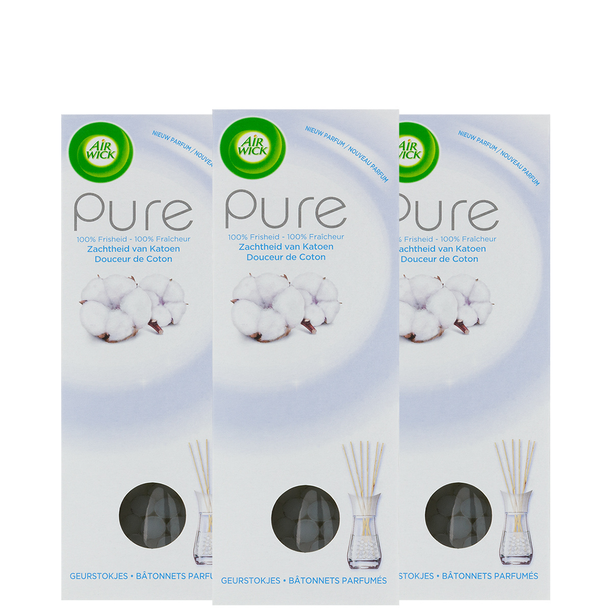 Air Wick Geurstokjes - Pure Zachtheid van Katoen x3