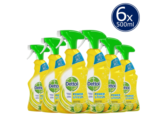 Dettol Allesreiniger Spray Power & Fresh - Citrus - 500ml x6