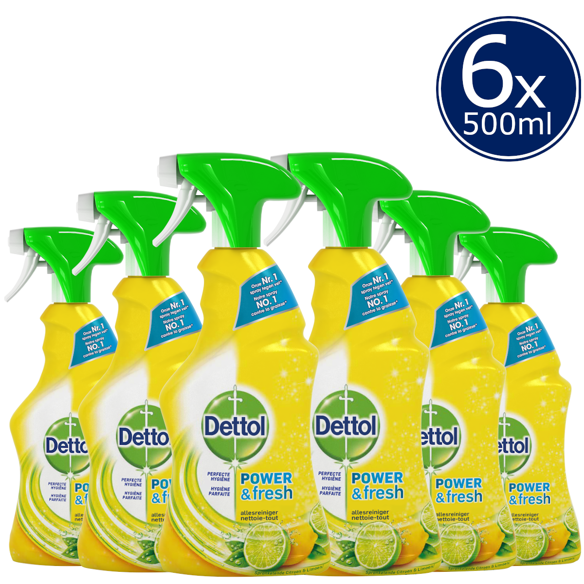 Dettol Allesreiniger Spray Power & Fresh - Citrus - 500ml x6