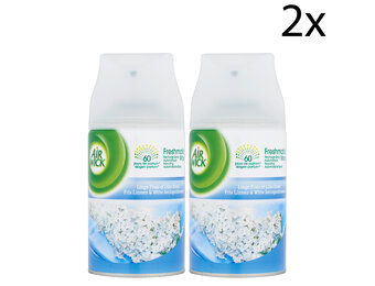 Air Wick Freshmatic Automatische Spray Luchtverfrisser - Fris Linnen &amp; Witte Seringen - Navulling 250ml x2