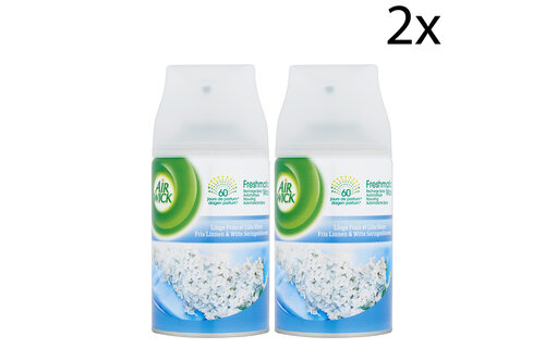 Air Wick Freshmatic Automatische Spray Luchtverfrisser - Fris Linnen & Witte Seringen - Navulling 250ml x2