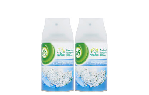 Air Wick Freshmatic Automatische Spray Luchtverfrisser - Fris Linnen & Witte Seringen - Navulling 250ml x2