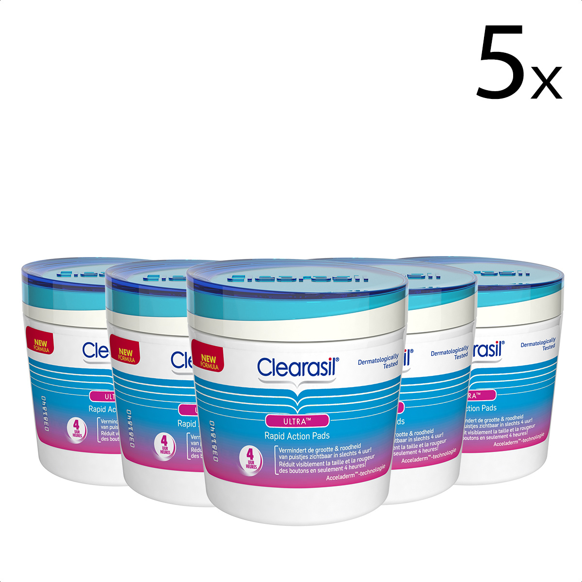 Clearasil Reinigingsdoekjes Ultra Pads 65 stuks x5