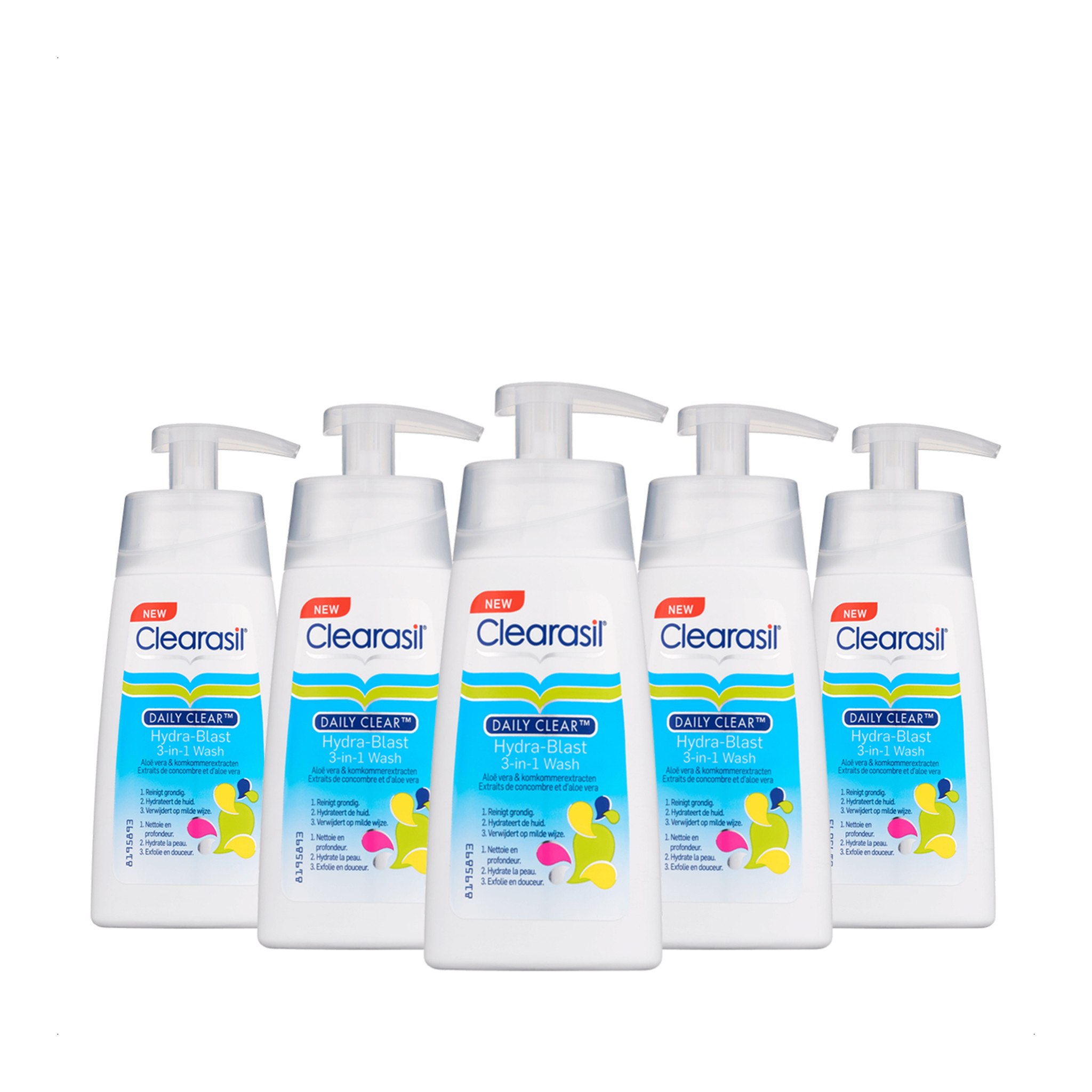 Clearasil Reinigingslotion Daily Clear 3-in-1 Wash 150ml x5