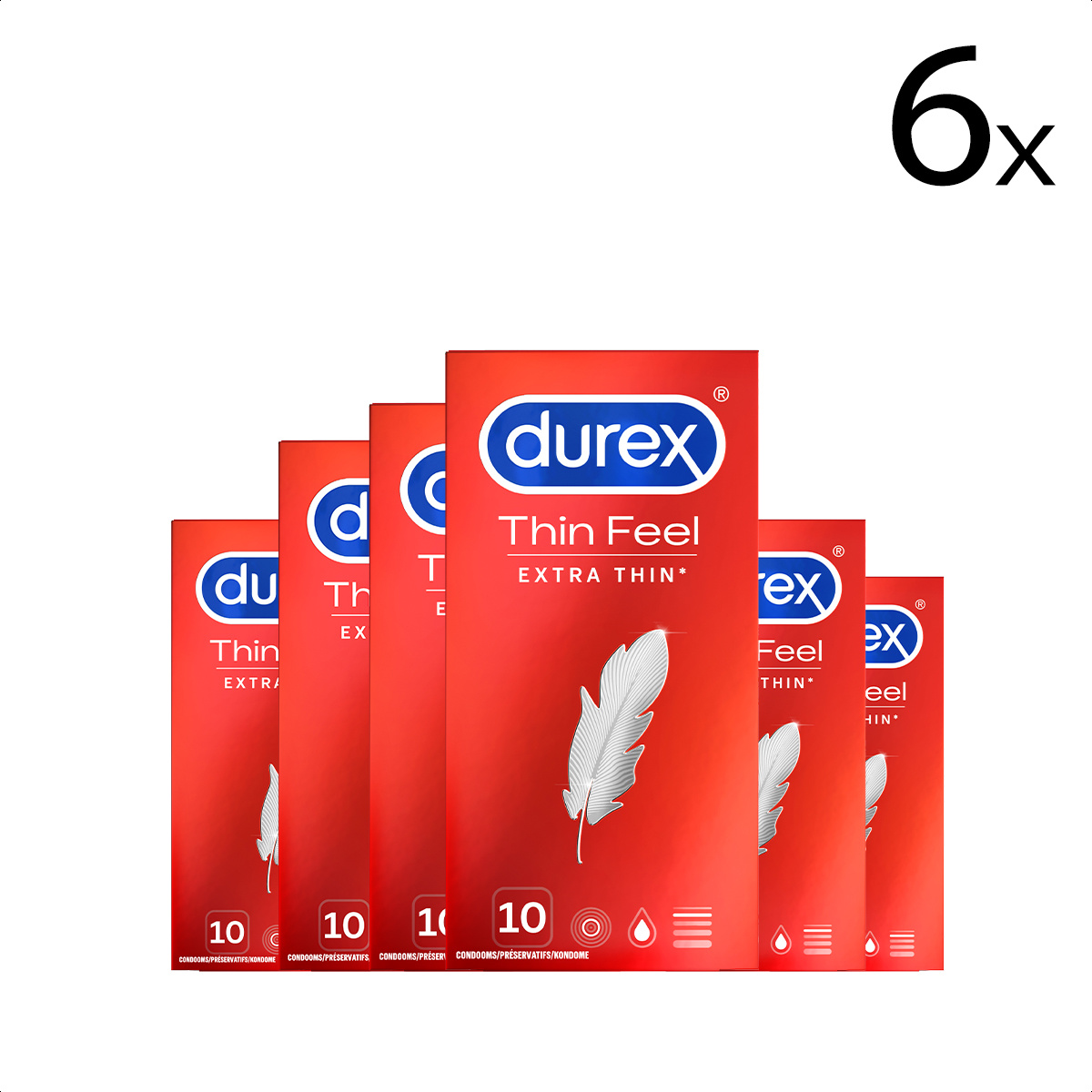 Durex Condooms Thin Feel Extra Thin 10st x6