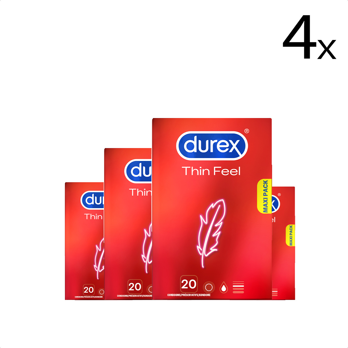 Durex  Condooms Thin Feel 20st x4