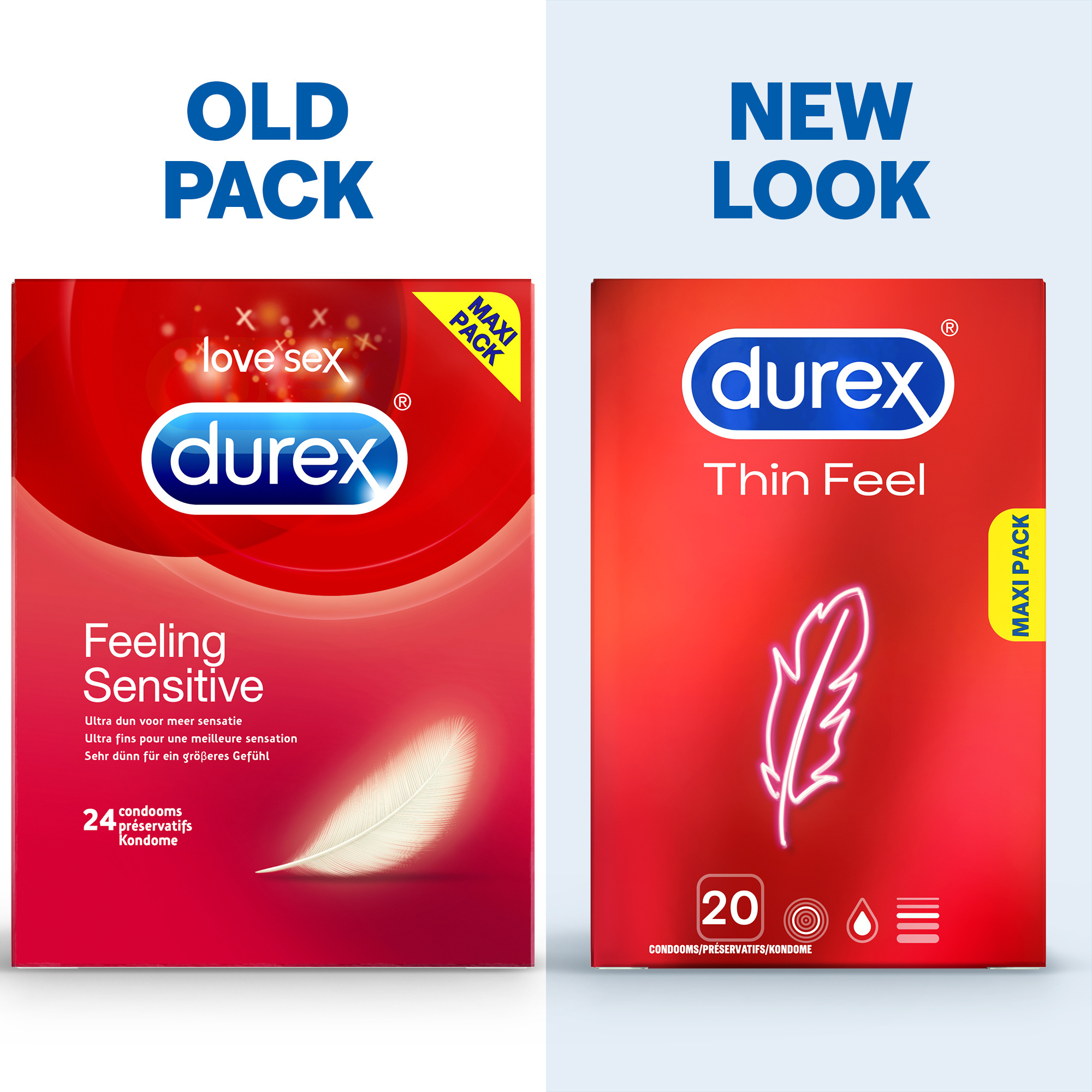 Durex  Condooms Thin Feel 20st x4