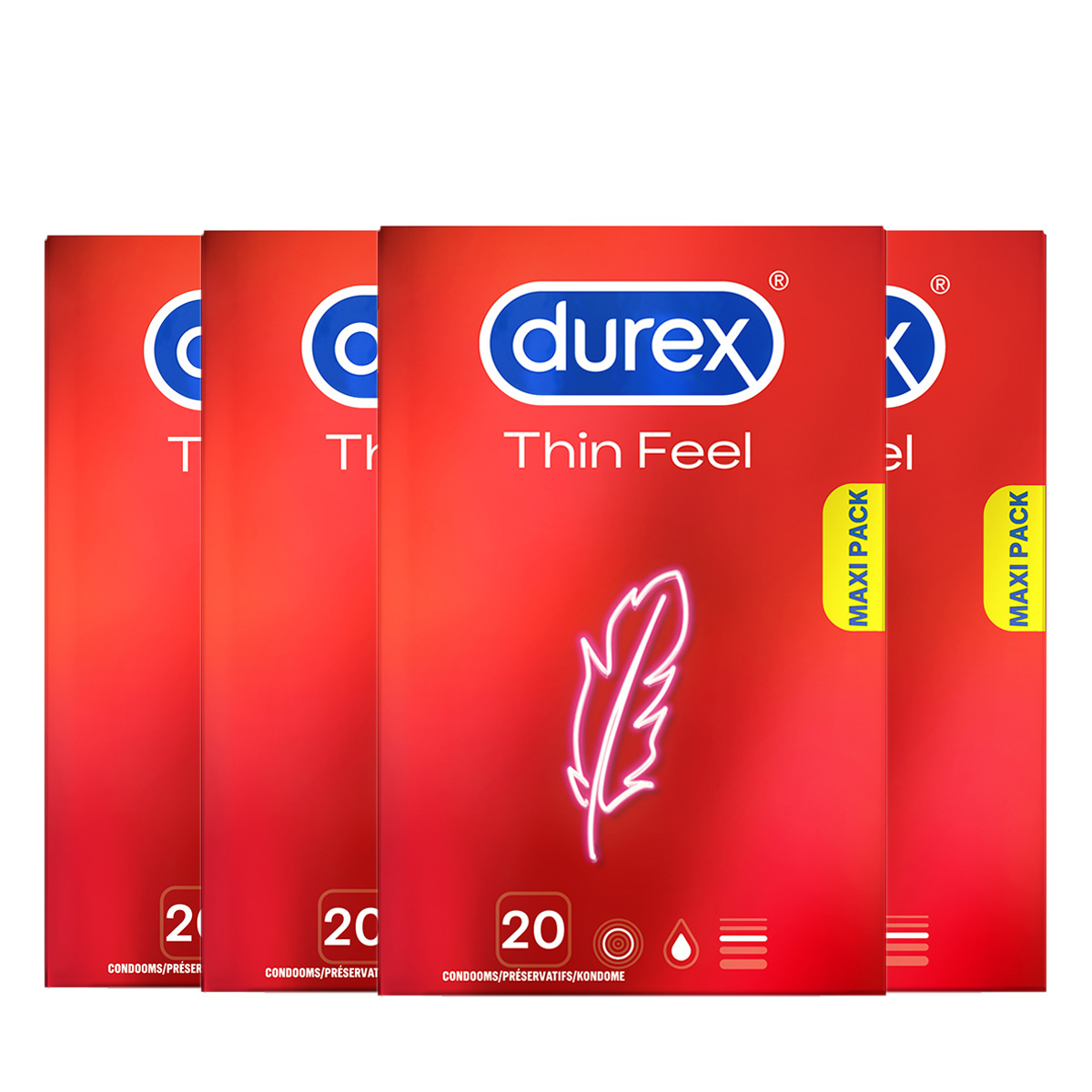 Durex  Condooms Thin Feel 20st x4