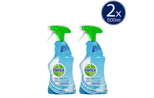 Dettol Allesreiniger Spray Power & Fresh - Katoenfris - 500ml x2