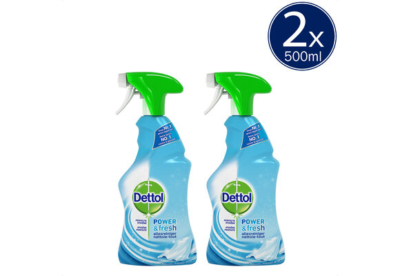 Dettol Allesreiniger Spray Power Fresh - Katoenfris - 500ml x2