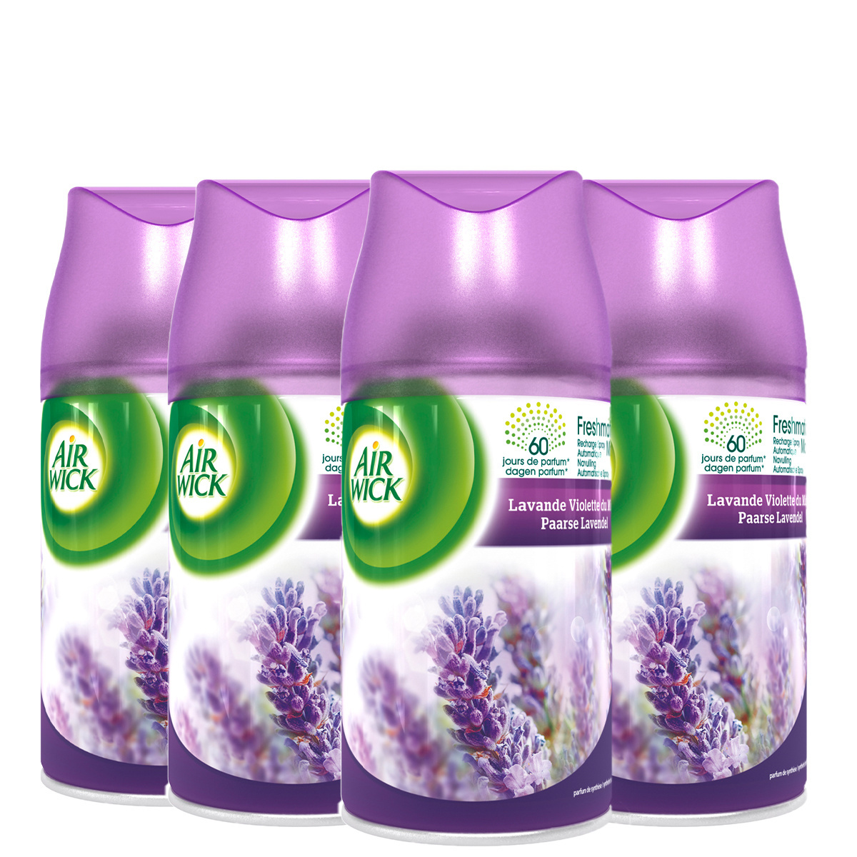 Air Wick Freshmatic Automatische Spray Luchtverfrisser - Paarse Lavendel - Navulling 250ml x4