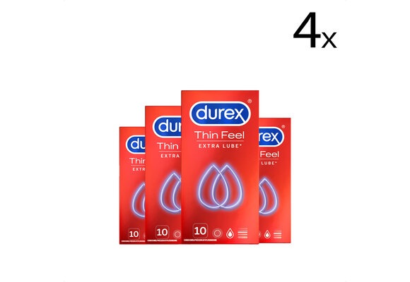 Durex Condooms Thin Feel Extra Lube 10st x4
