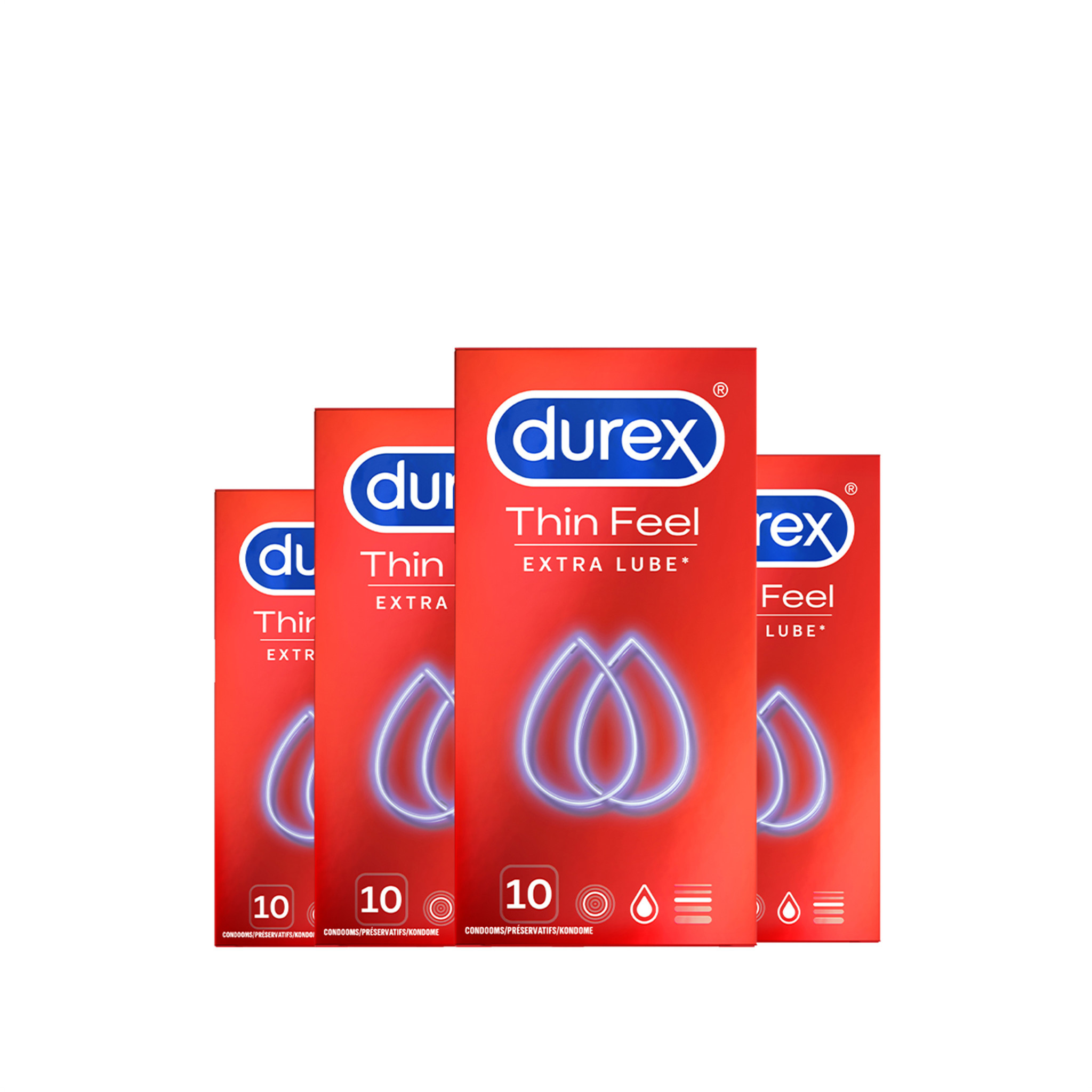 Durex Condooms Thin Feel Extra Lube 10st x4