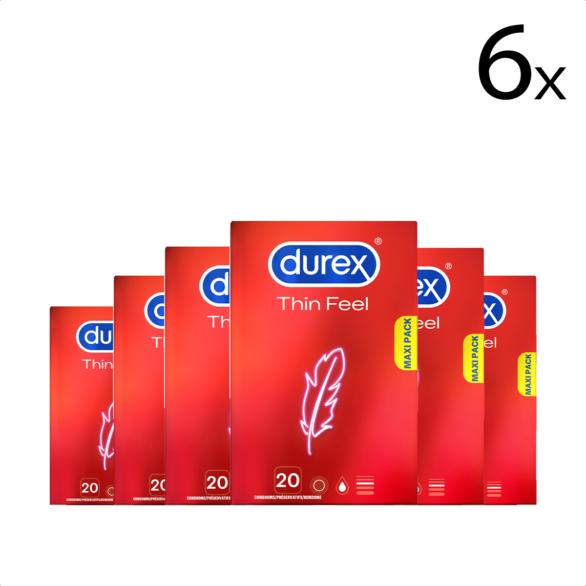 Durex  Condooms Thin Feel 20st x6