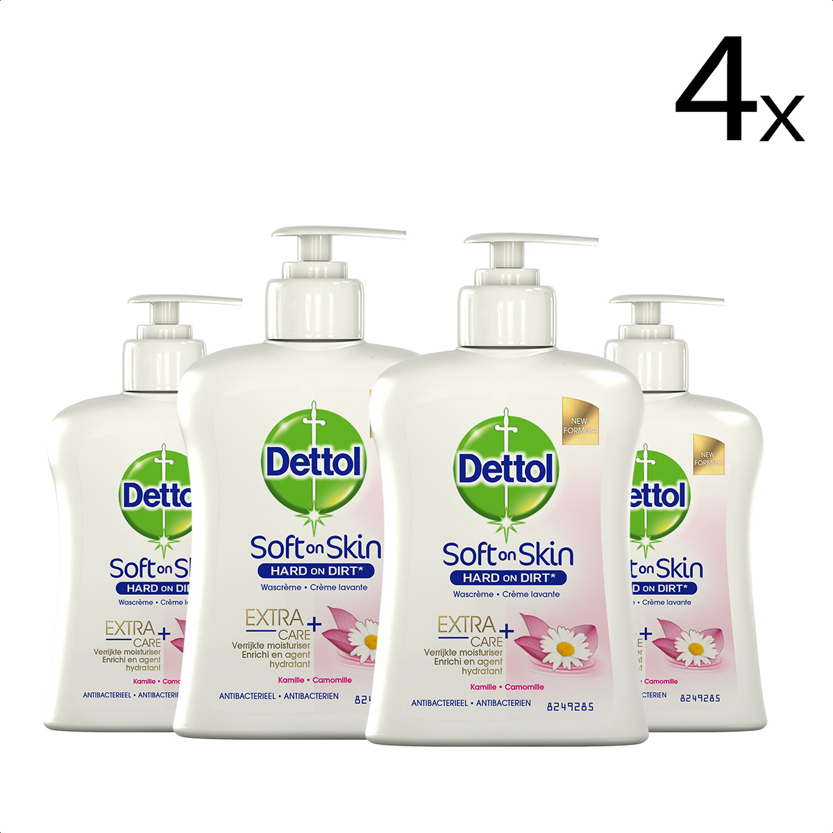 Dettol Handzeep - Extra Care Gevoelige en Normale Huid Lotus & Kamille 250ml x4