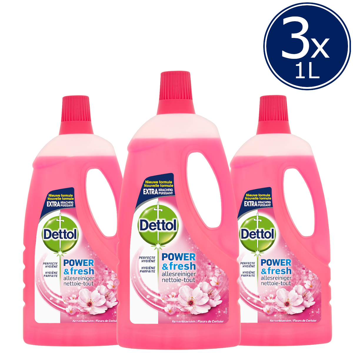 Dettol Allesreiniger Power & Fresh - Kersenbloesem - 1L x3