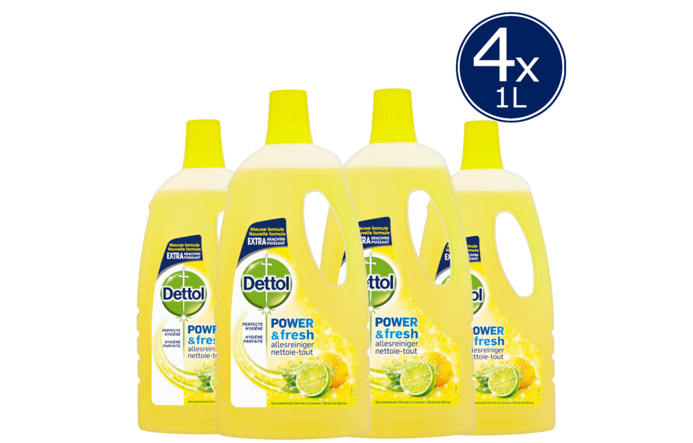 Dettol Allesreiniger Citrus 1L - 4 Stuks - Voordeelverpakking