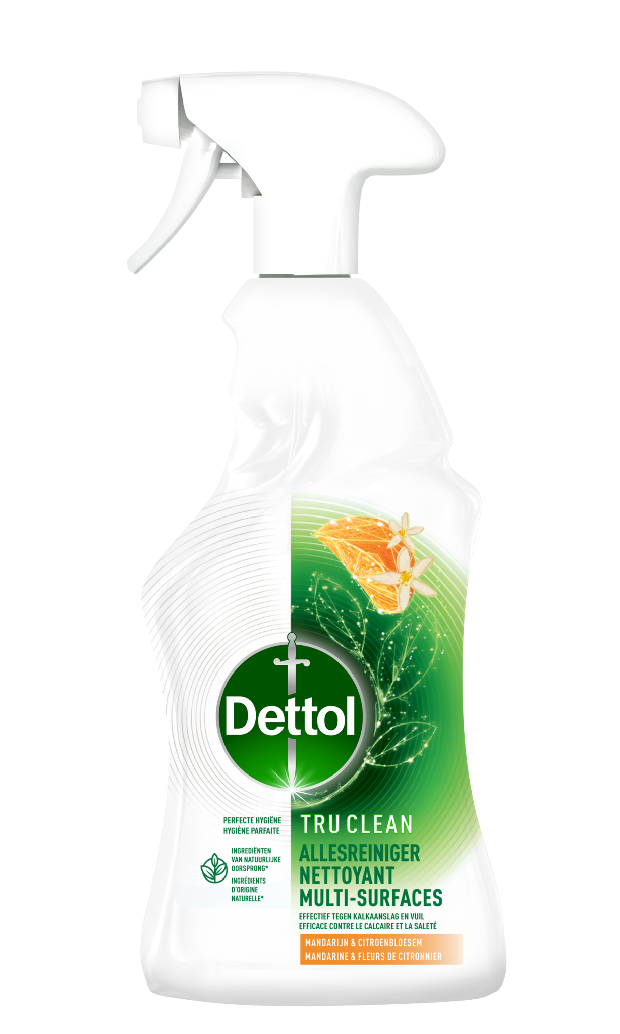 Dettol Allesreiniger Spray - Mandarijn & Citroenbloesem - 100% ingrediënten van natuurlijke oorsprong - 500 ml x4