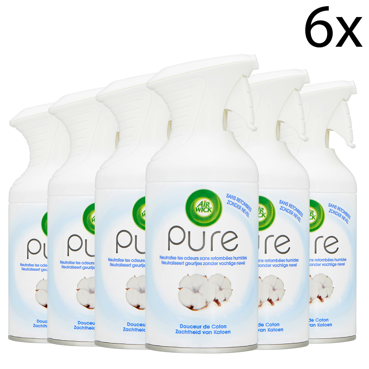 Air Wick Luchtverfrisser Spray - Pure Zachtheid van Katoen 250ml x6