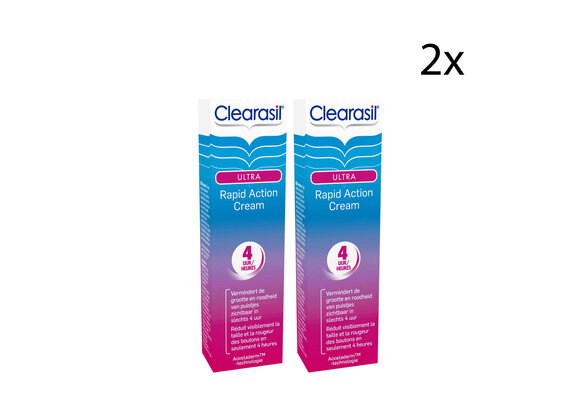 Clearasil Behandelingscreme Ultra Rapid Action Cream 15ml x2