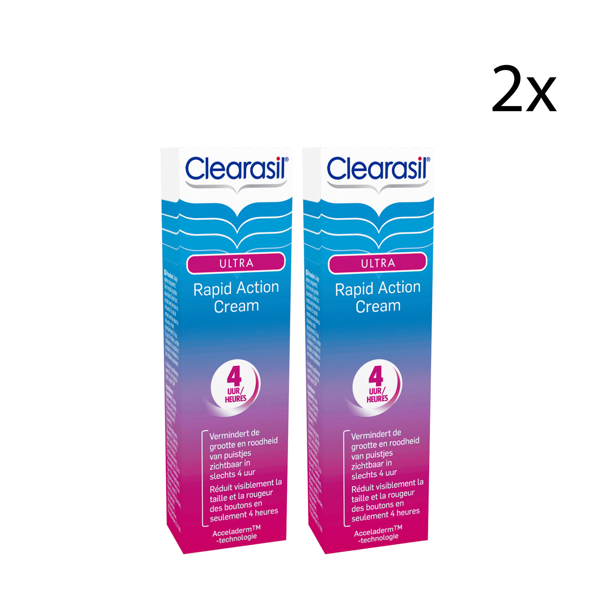 Clearasil Behandelingscreme Ultra Rapid Action Cream 15ml x2