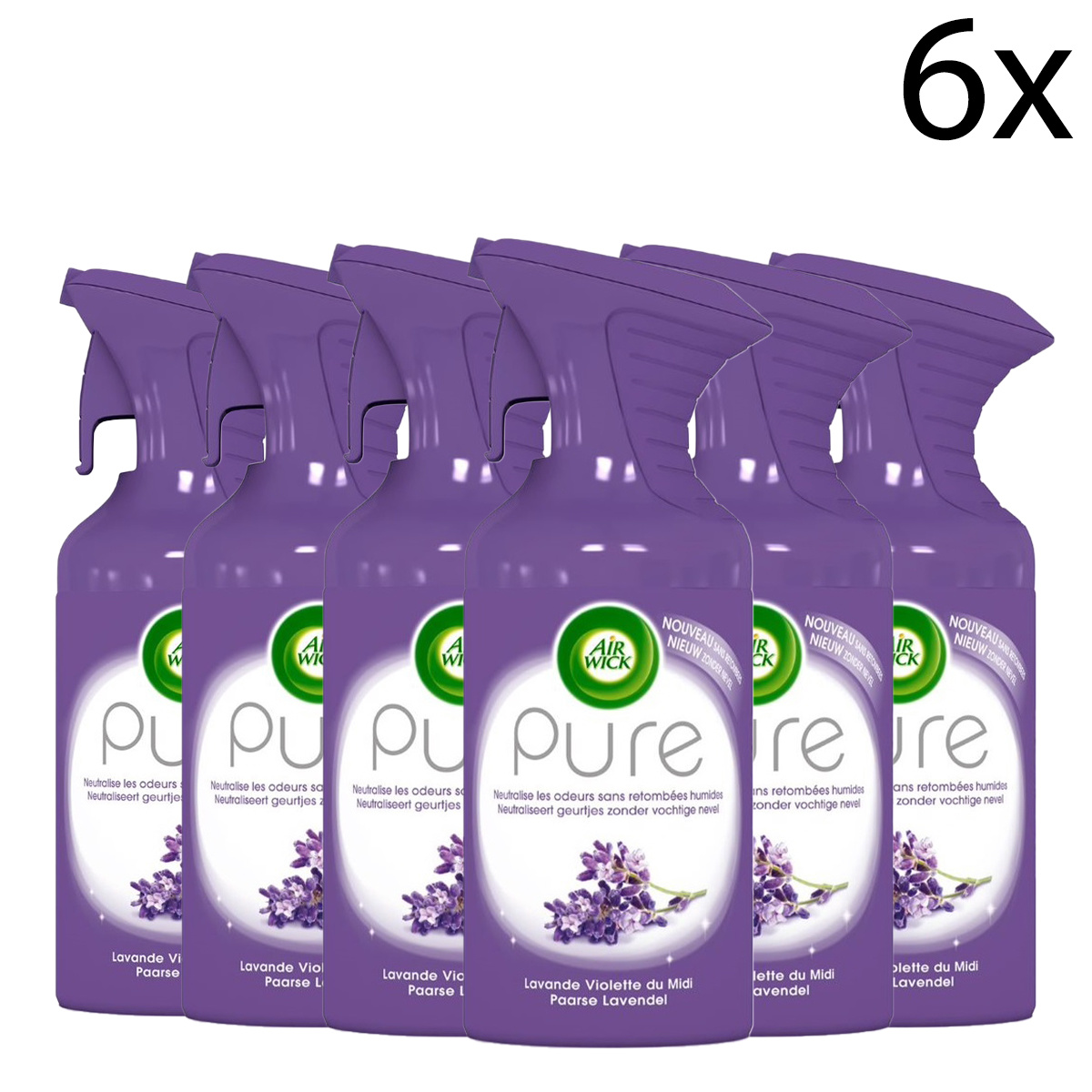 Air Wick Luchtverfrisser Spray - Pure Paarse Lavendel 250ml x6