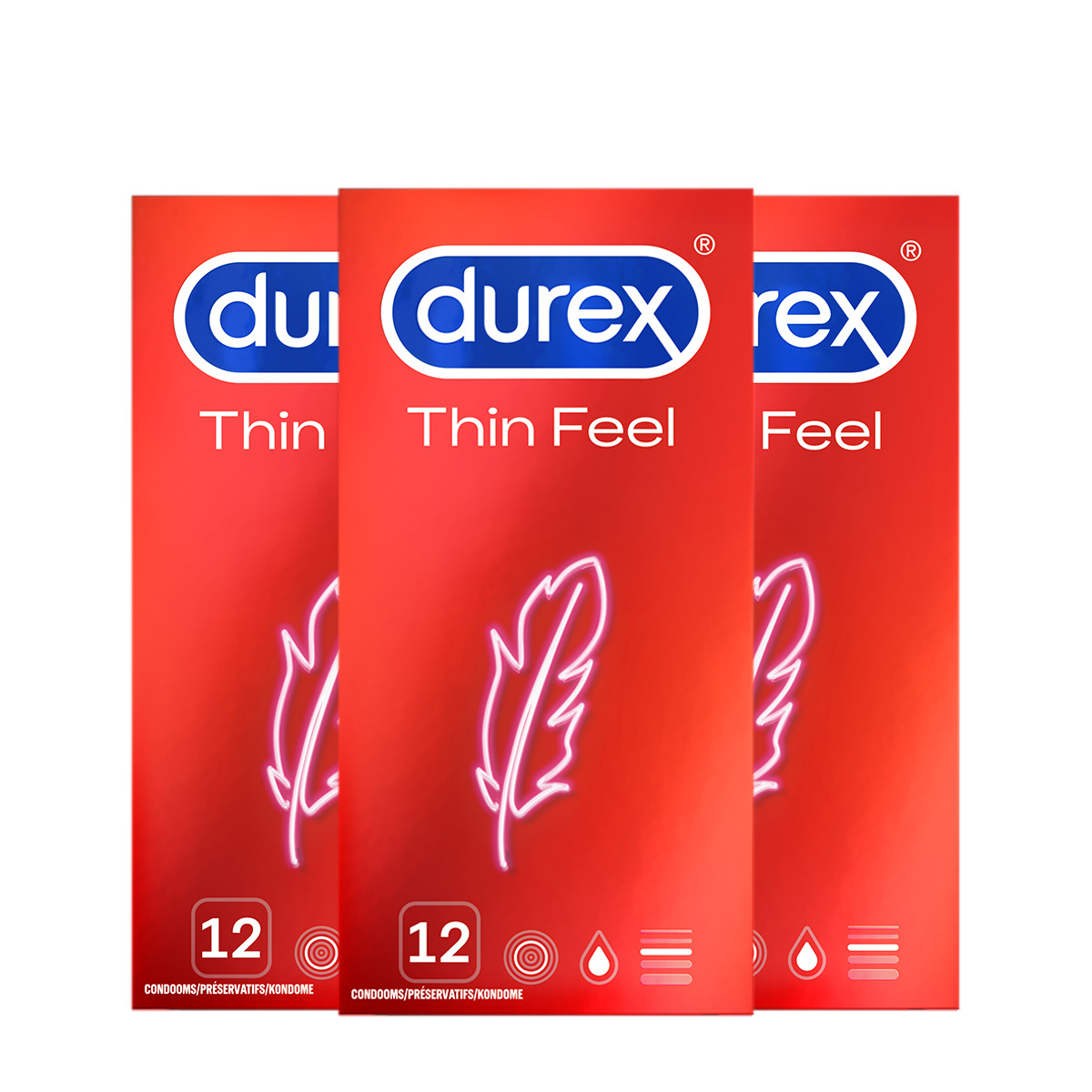 Durex Condooms Feel Thin 12st x3