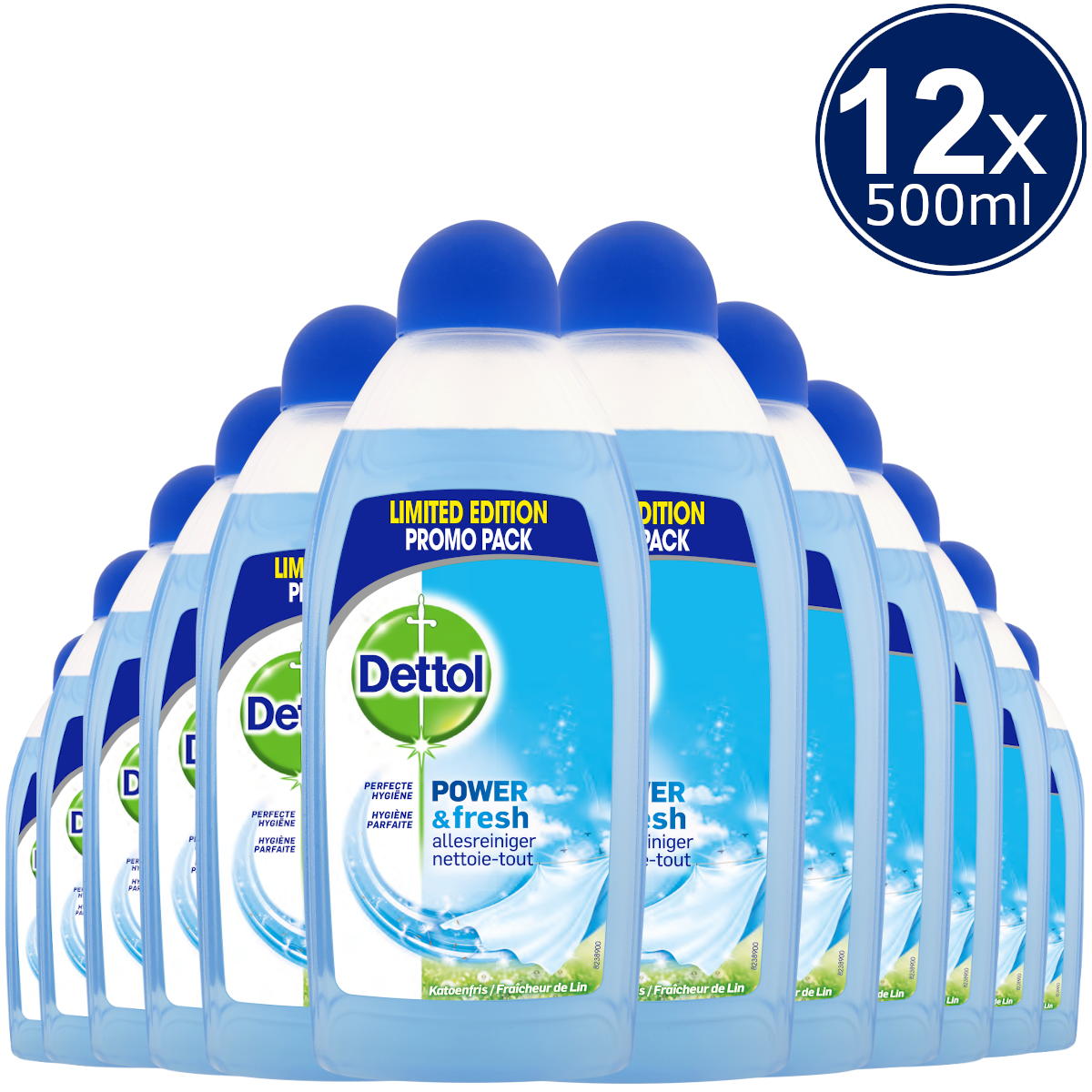 Dettol Allesreiniger Power & Fresh - Katoenfris - 500ml x12