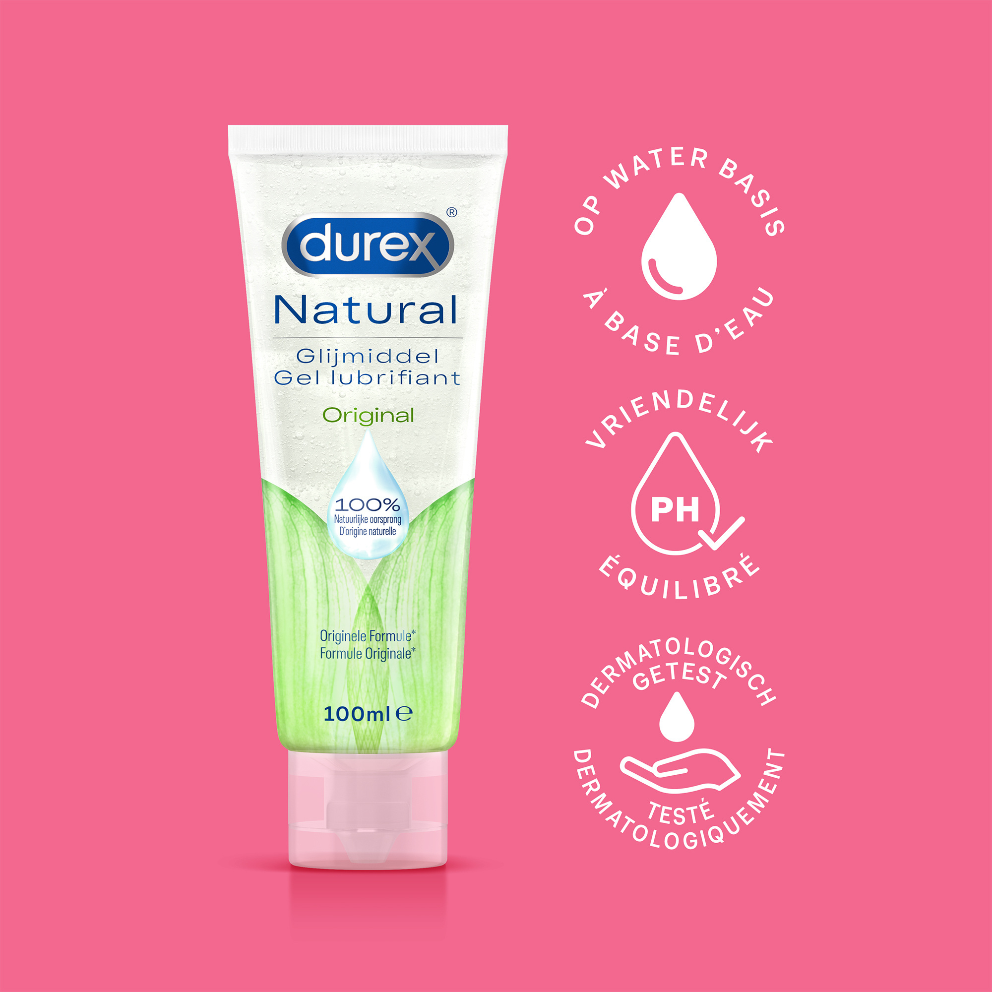 Durex Glijmiddel Natural - 100% natuurlijk - 100 ml x6