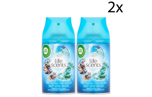 Air Wick Freshmatic Automatische Spray Luchtverfrisser - Life Scents Turquoise Oase - Navulling 250ml x2
