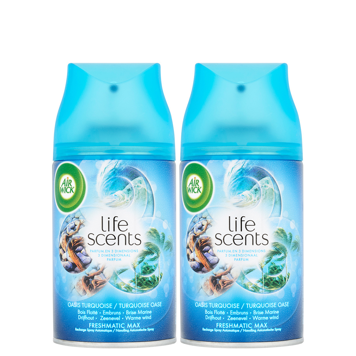 Air Wick Freshmatic Automatische Spray Luchtverfrisser - Life Scents Turquoise Oase - Navulling 250ml x2