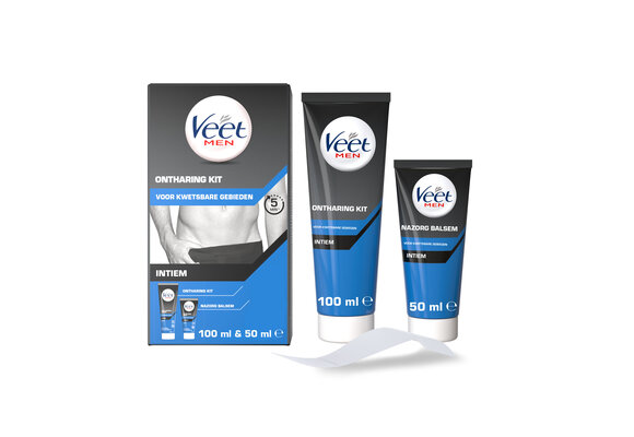 Veet Men Ontharingskit voor Intieme Delen - Ontharingscrème en Aftercare balsem -