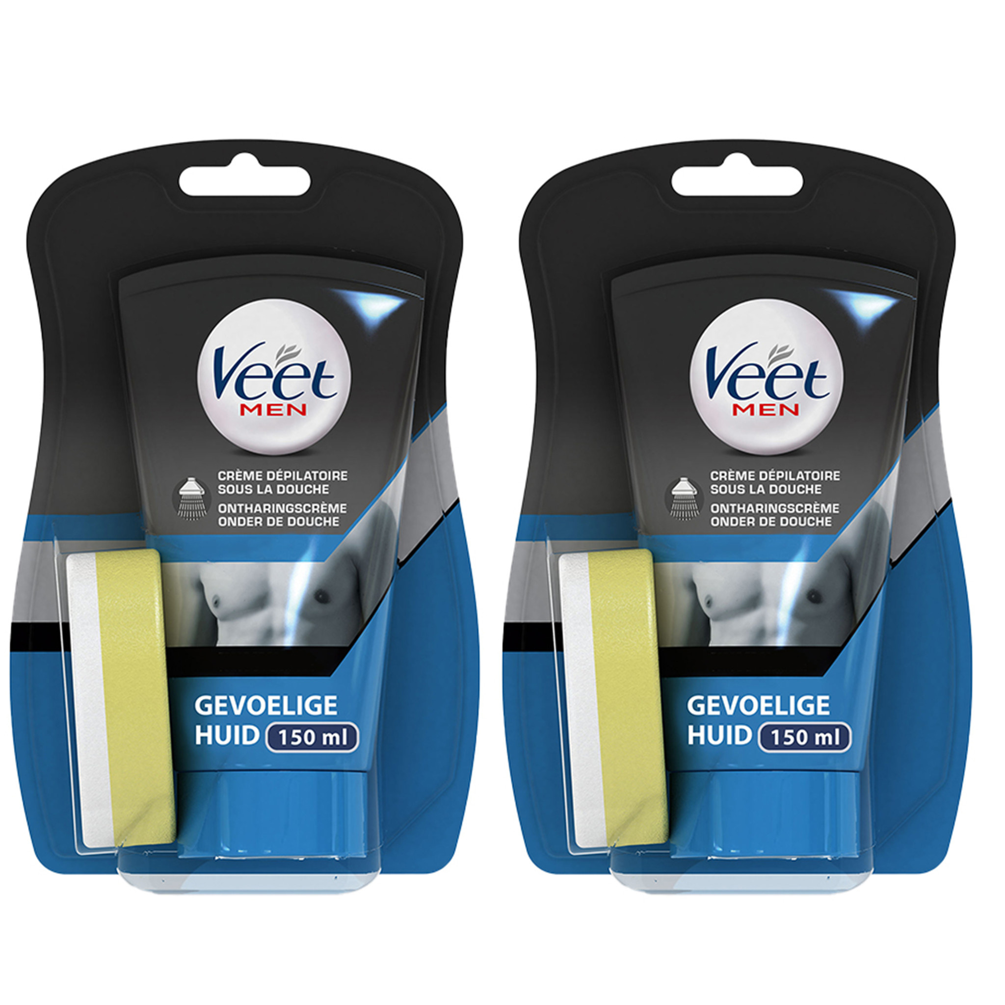 Veet Ontharingscreme - Man - Gevoelige Huid - In Shower - 150ml x2