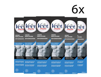 Veet Ontharingscreme for Men 200ML - 6 Stuks - Voordeelverpakking