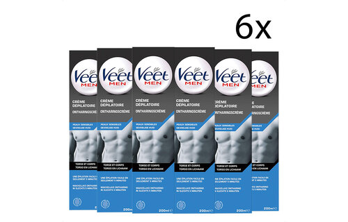 Veet Ontharingscreme - Man - Gevoelige Huid - 200ml x6