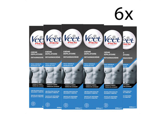 Veet Ontharingscreme for Men 200ML - 6 Stuks - Voordeelverpakking