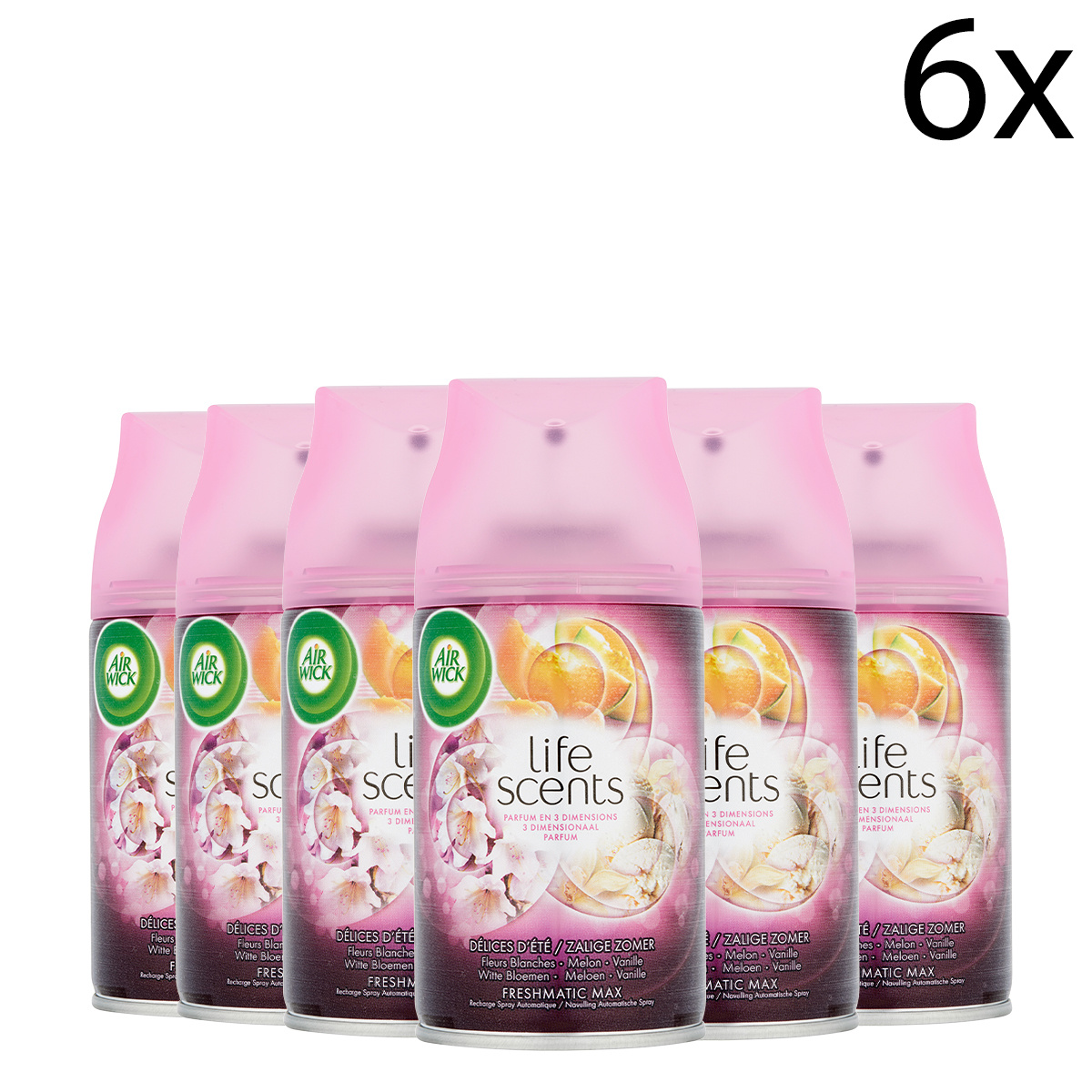 Air Wick Freshmatic Automatische Spray Luchtverfrisser - Life Scents Zalige Zomer - Navulling 250ml x6