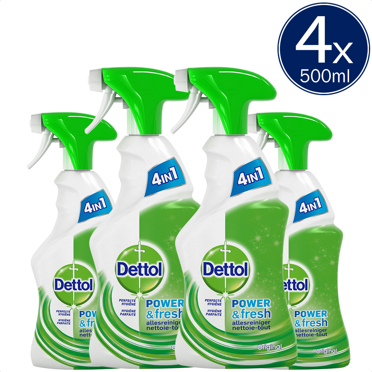 Dettol Allesreiniger Spray Power & Fresh - Original - 500ml x4